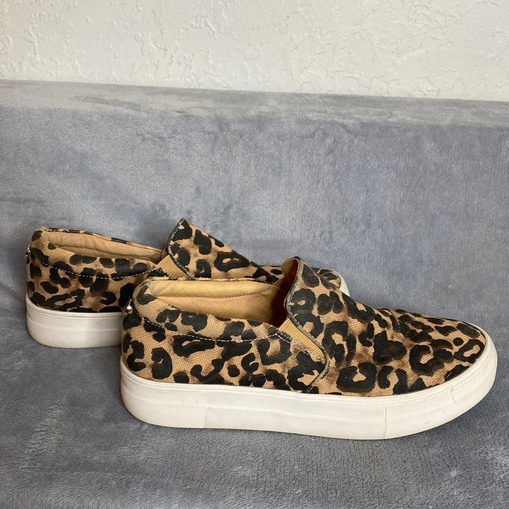 Steve Madden Gills Leopard Platform Slip-On Sneakers Tan Black Size 8.5 - Picture 2 of 10